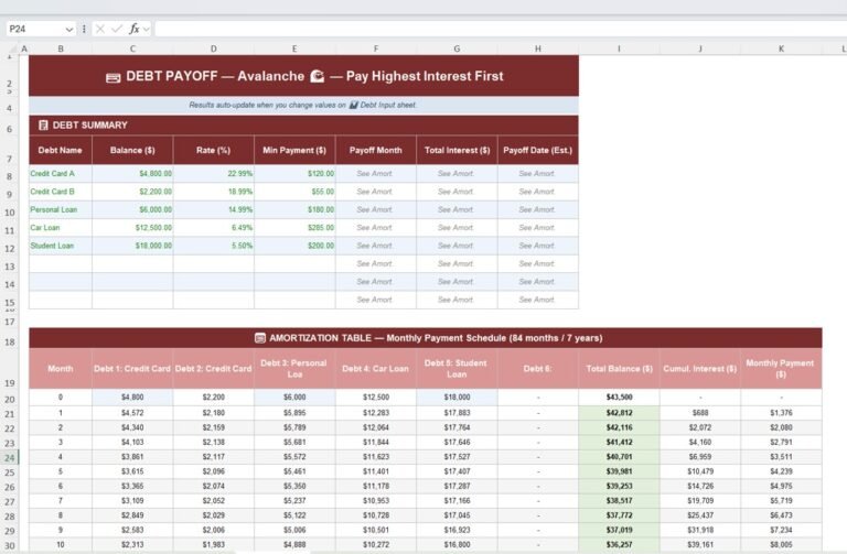 Debt Payoff Calculator Template in Excel - PK: An Excel Expert
