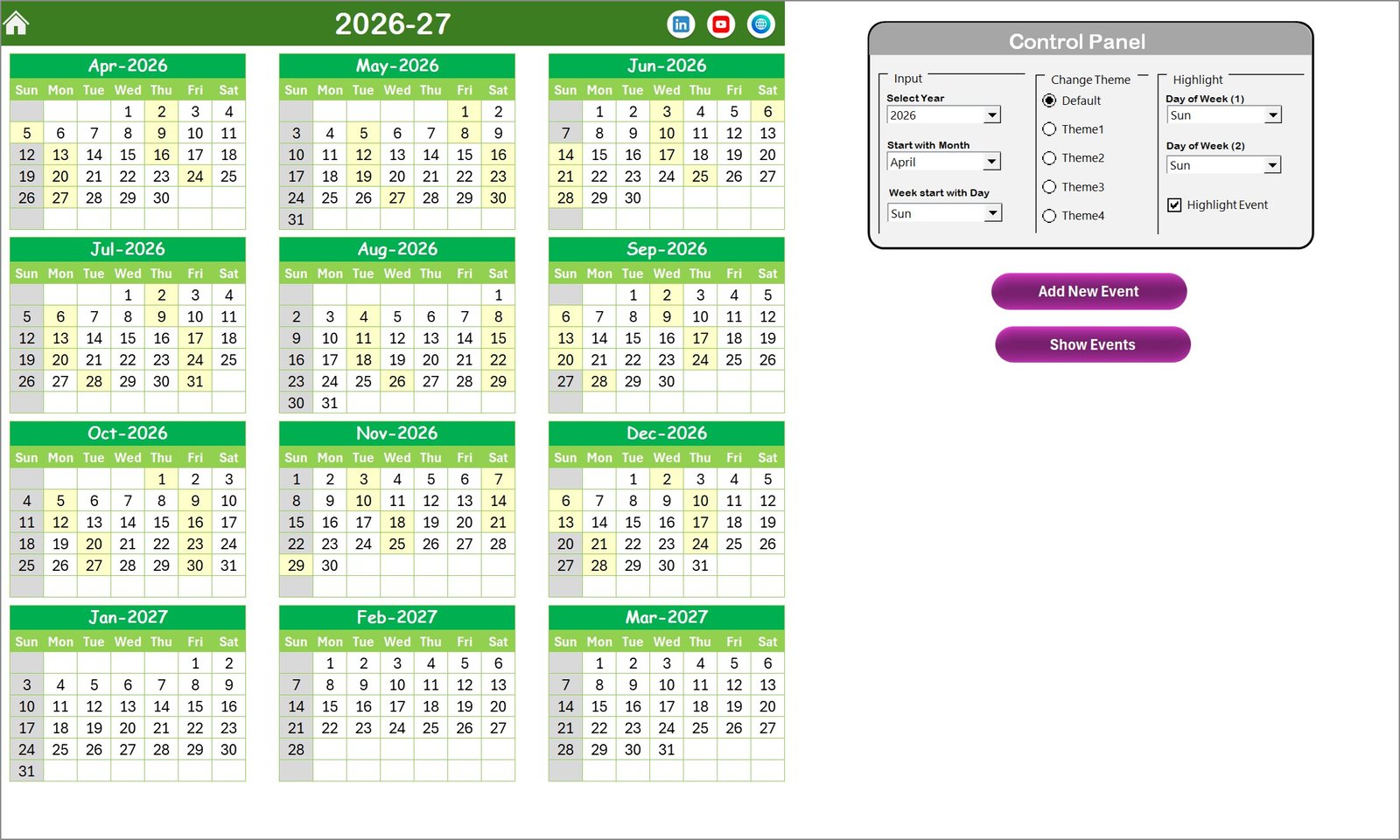 Annual View Sheet Tab
