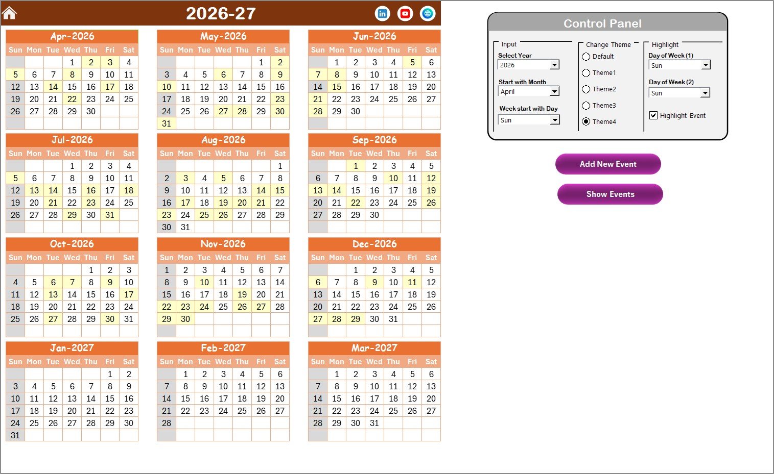 Annual View Sheet tab