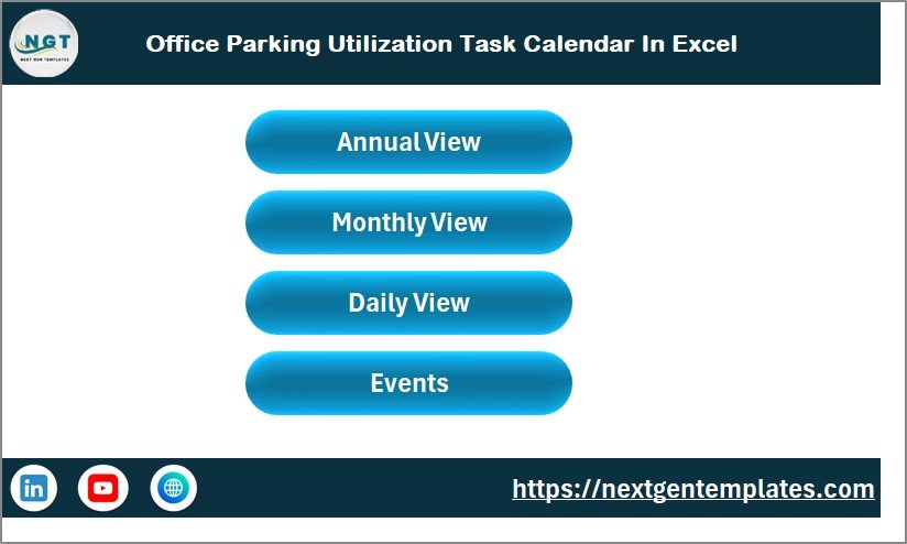Office Parking Utilization Task Calendar In Excel