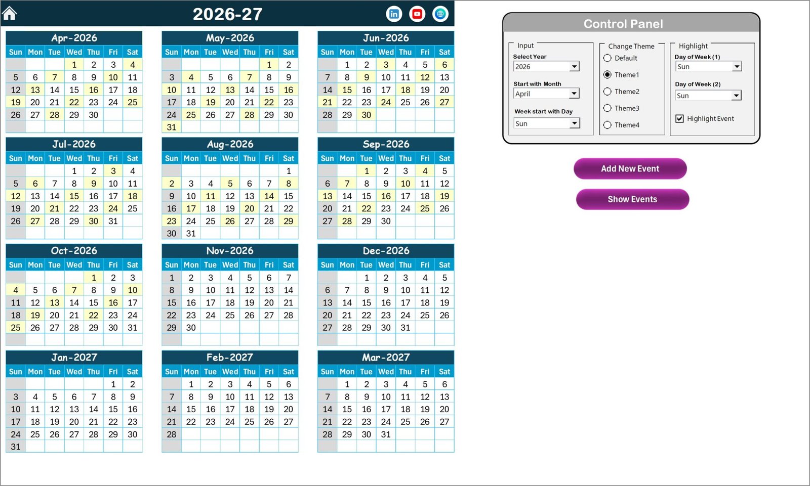 Team Performance Holiday Calendar in Excel - PK: An Excel Expert