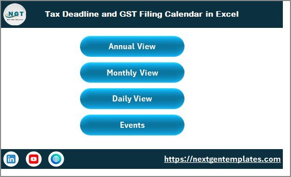 Tax Deadline and GST Filing Calendar in Excel