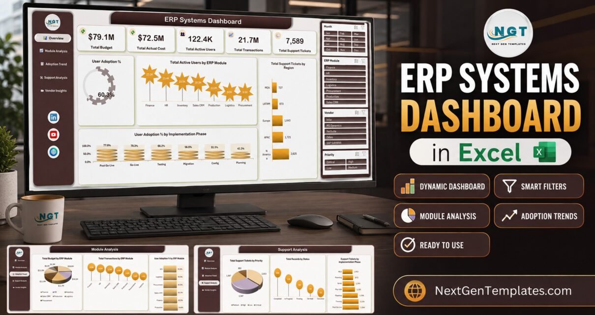 ERP Systems Dashboard in Excel - blog post feature image
