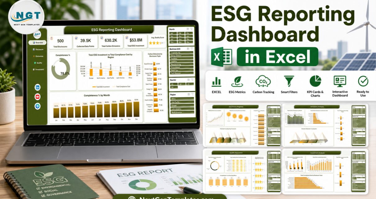 ESG Reporting Dashboard in Excel - blog post feature image