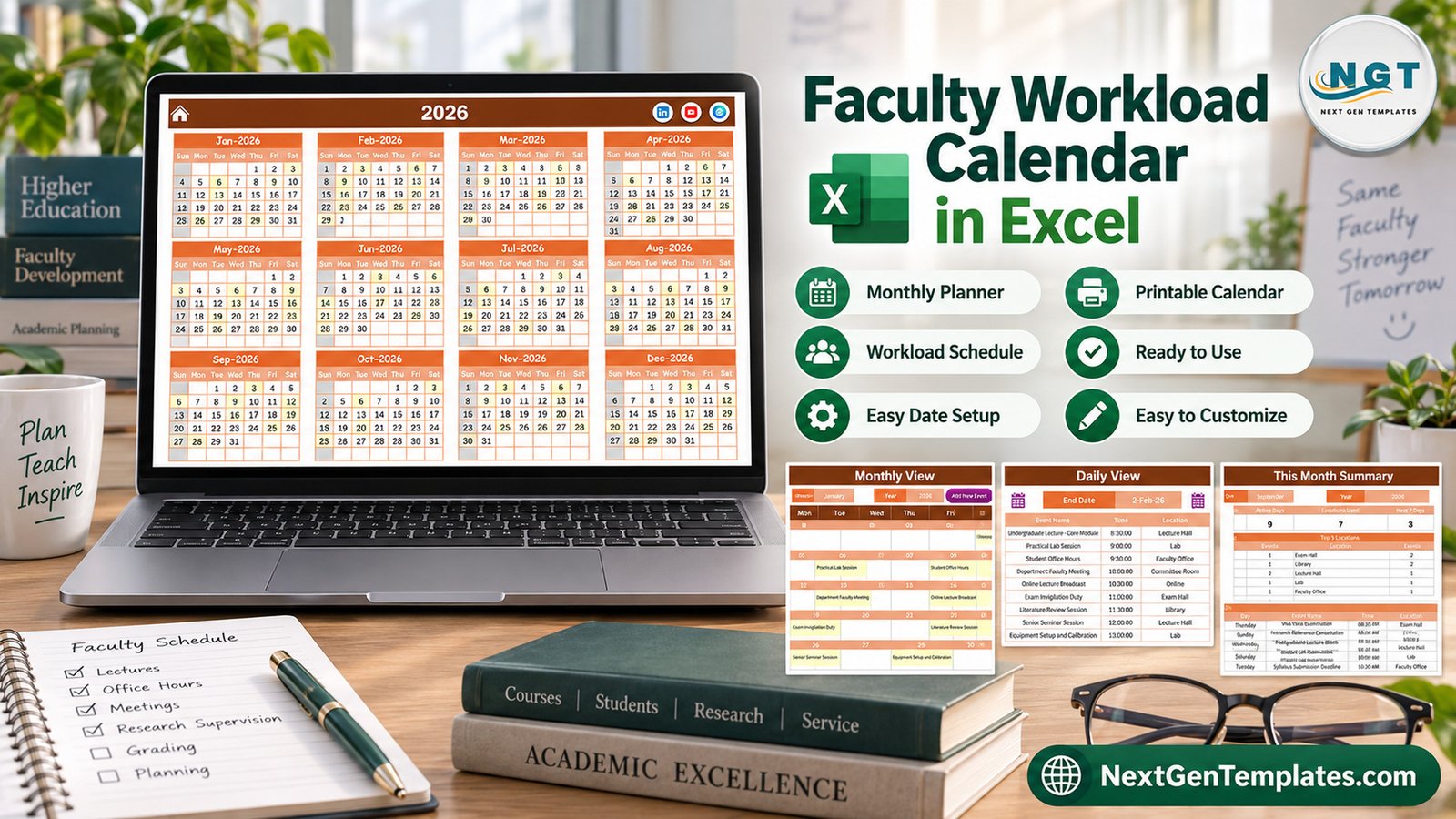 Faculty Workload Calendar in Excel
