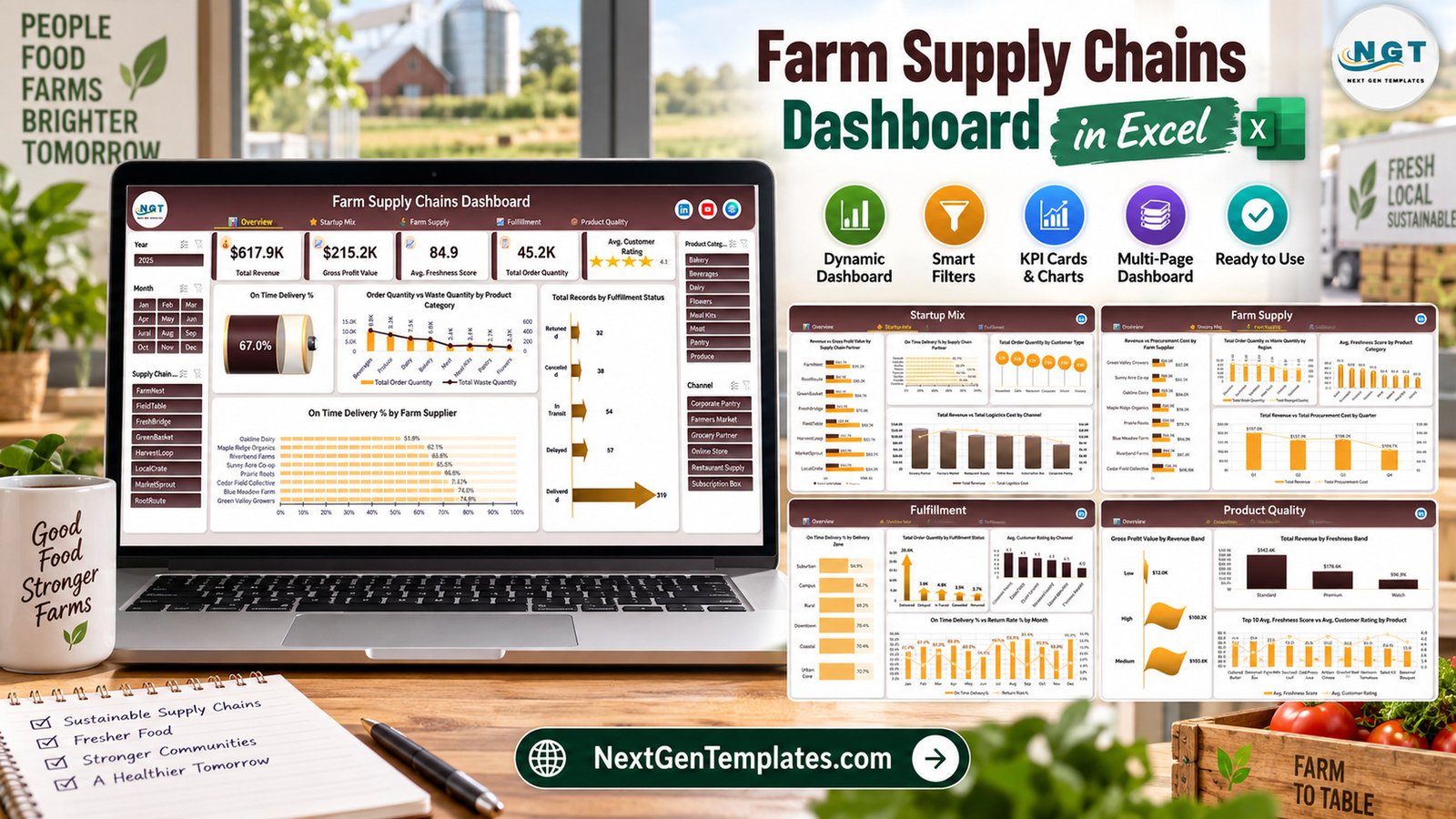 Farm Supply Chains Dashboard in Excel blog feature image