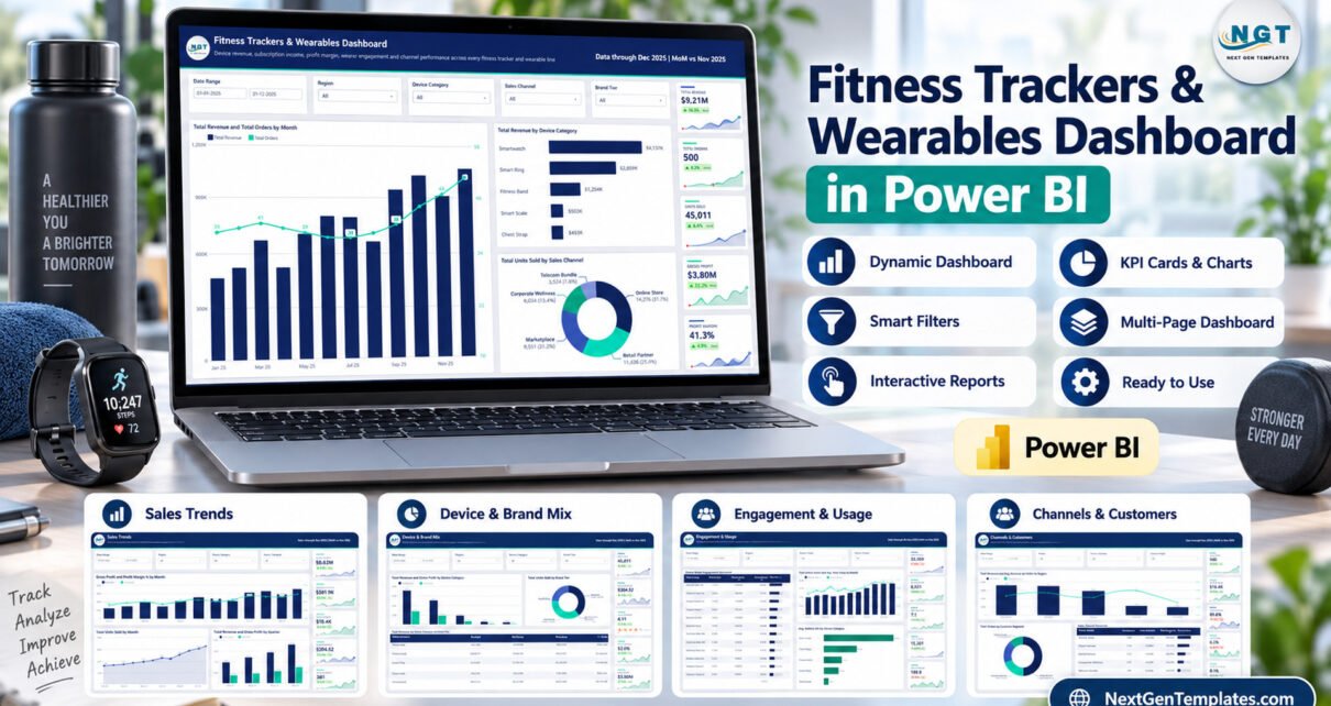 Fitness Trackers & Wearables Dashboard in Power BI blog feature image