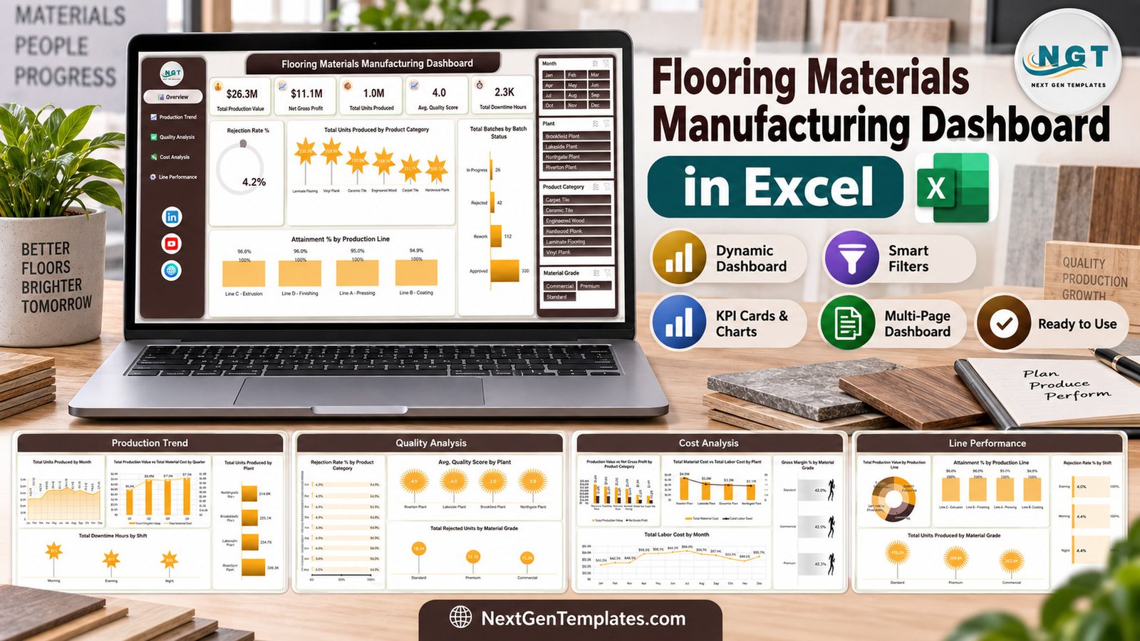 Flooring Materials Manufacturing Dashboard