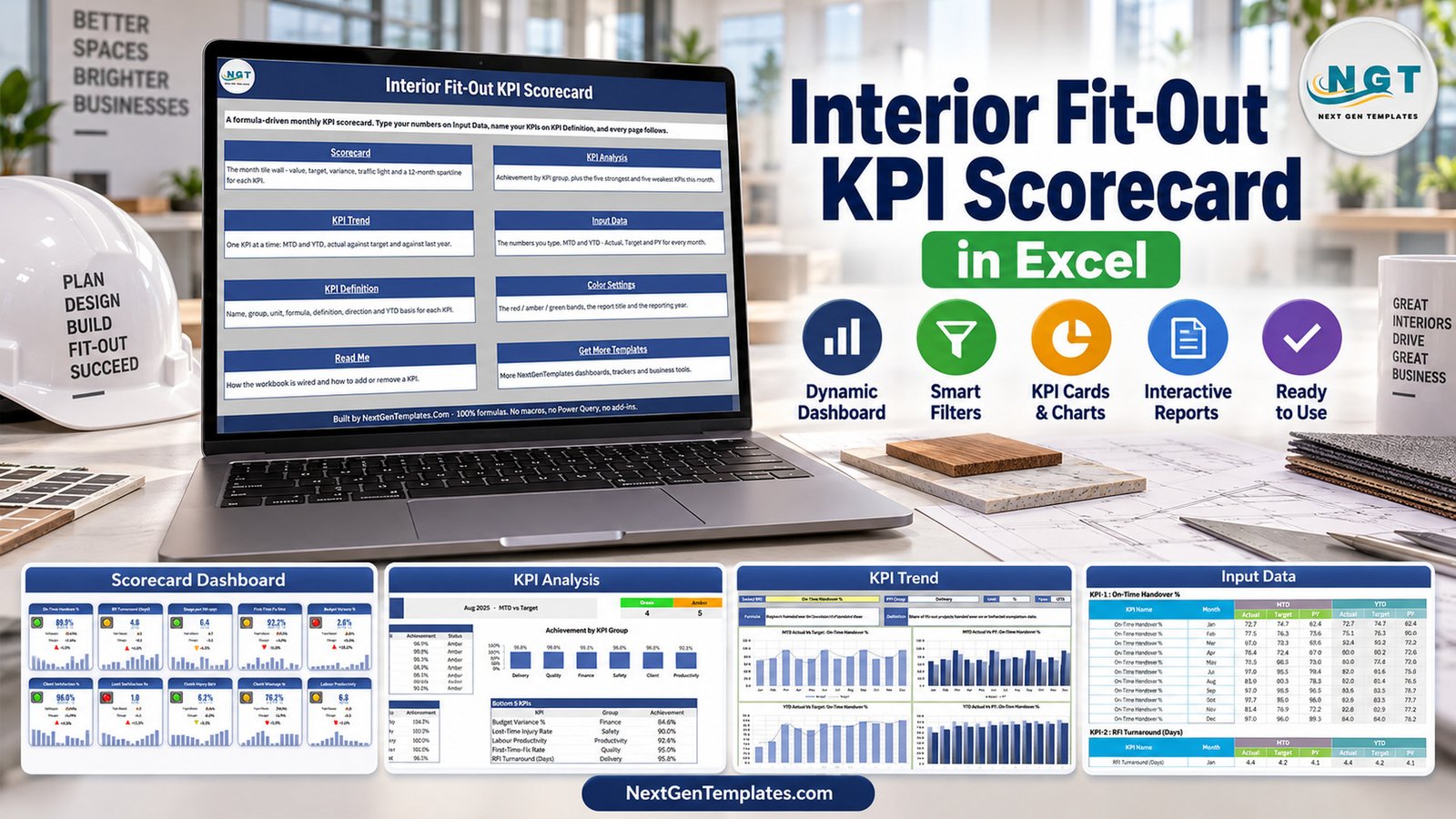interior fit-out kpi scorecard in excel feature image