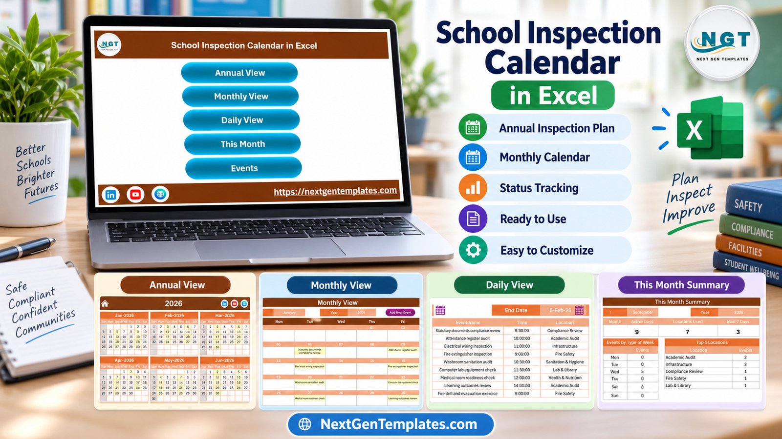 School Inspection Calendar in Excel