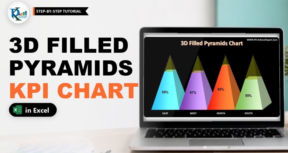 3D Filled Pyramids Chart in Excel for KPI Percentages