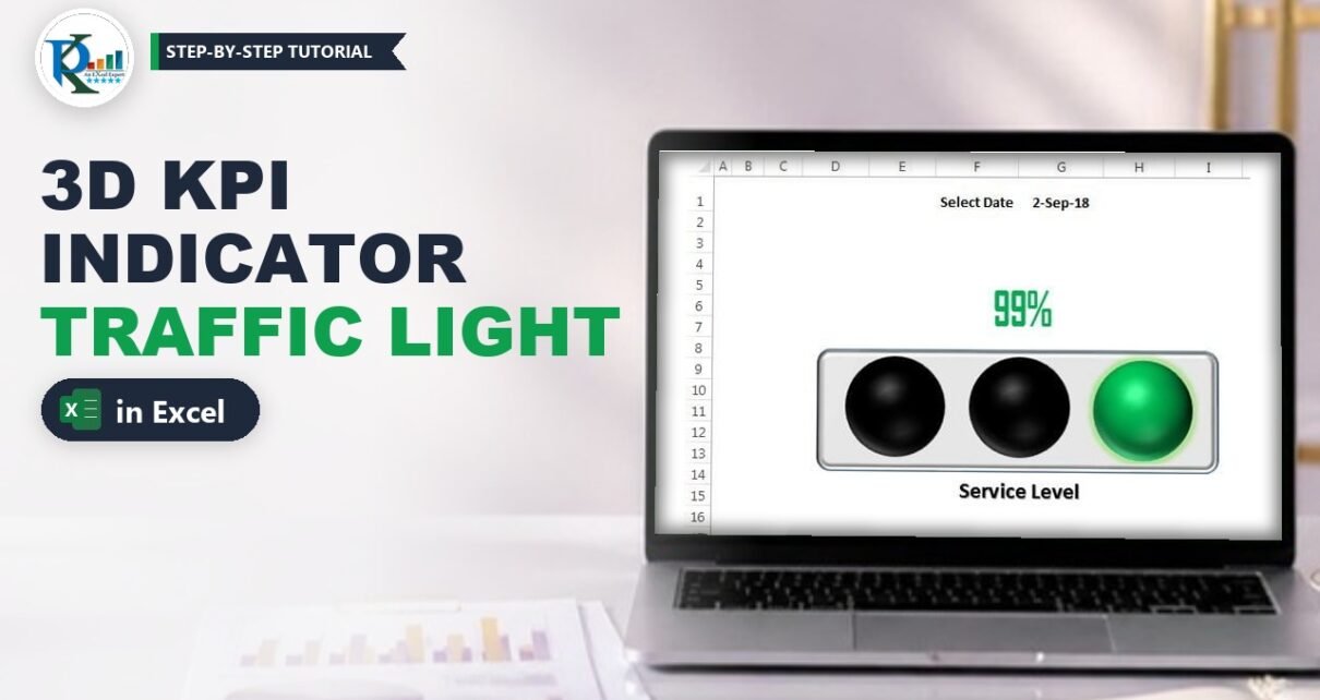 3D KPI Indicator in Excel: Red, Yellow, Green Traffic Light