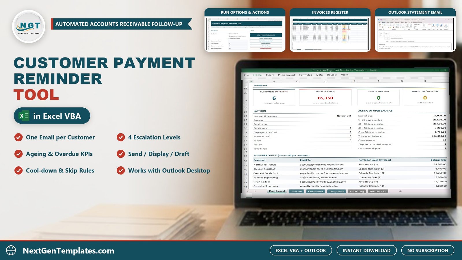 customer payment reminder tool in excel vba