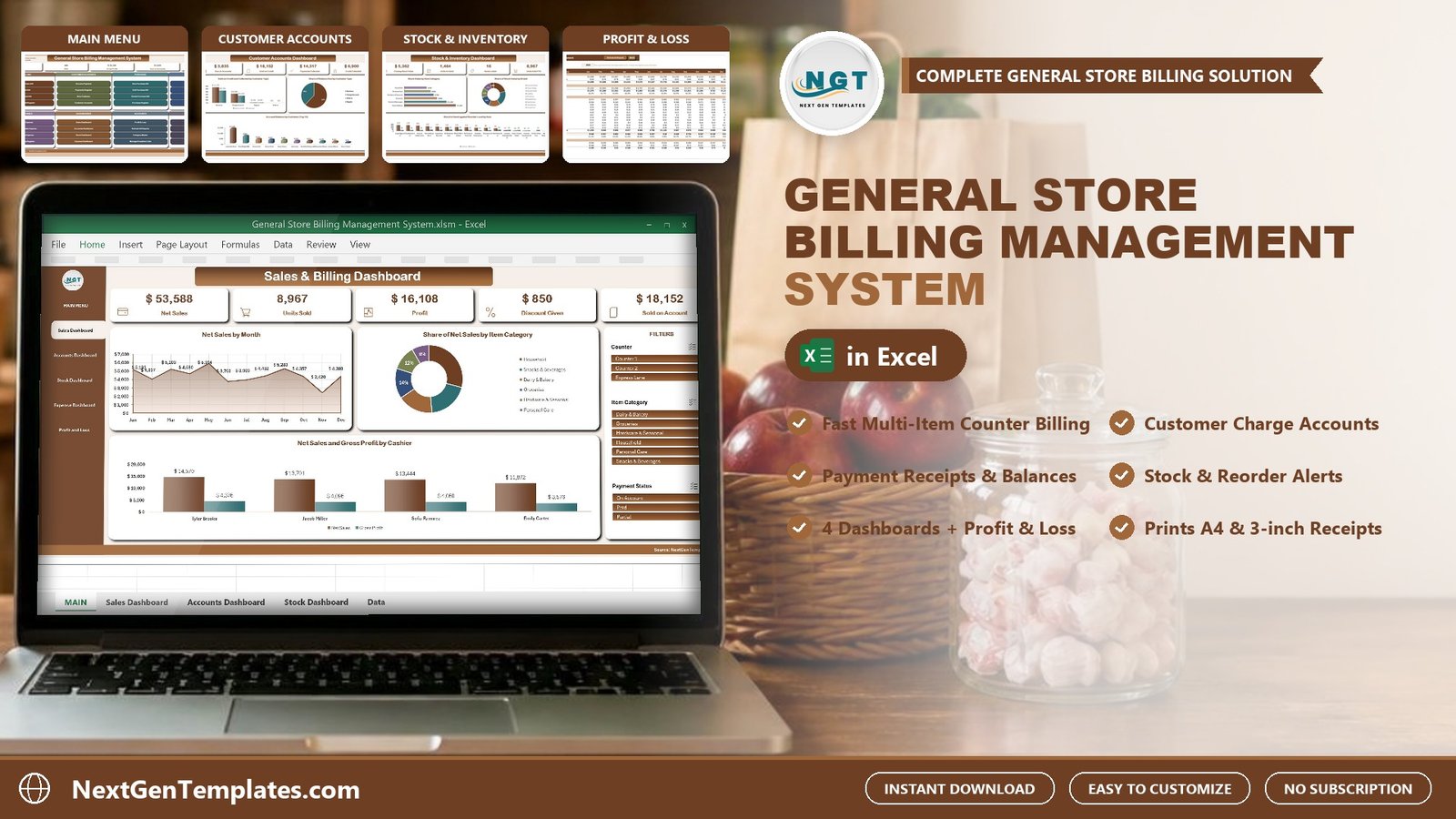 General Store Billing Management System in Excel VBA - complete general store billing solution