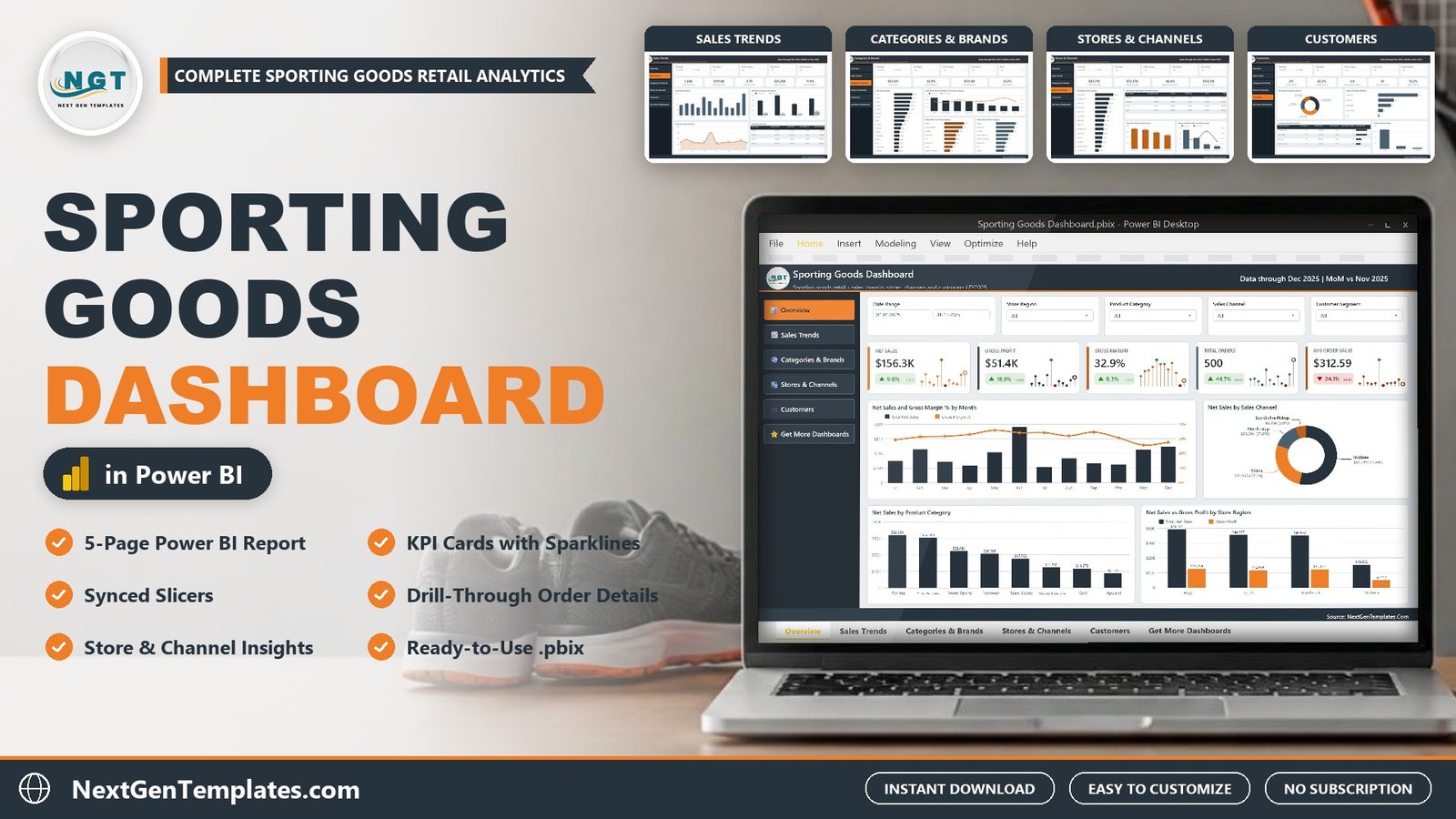 Sporting Goods Dashboard in Power BI