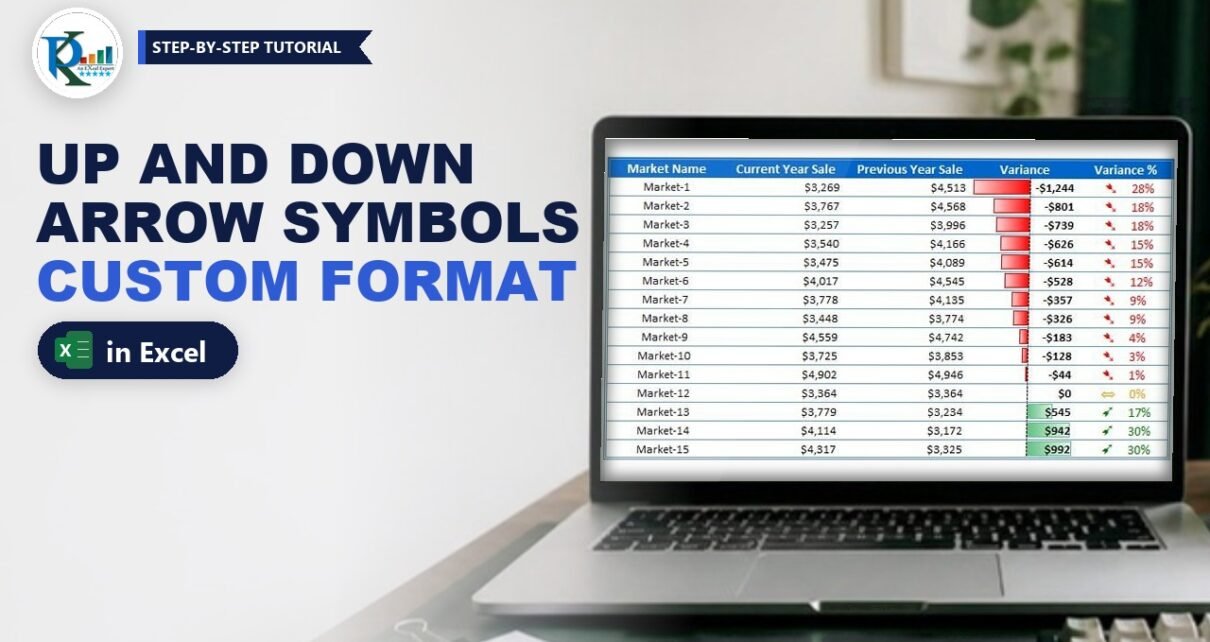Arrow Symbols in Excel with Custom Formatting and Data Bars