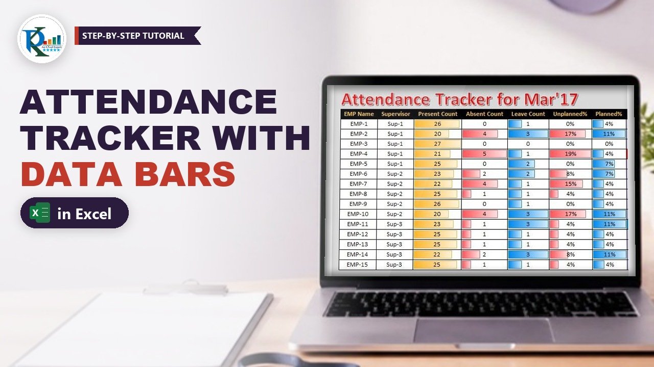 Attendance Tracker in Excel: Monthly Sheet with Data Bars