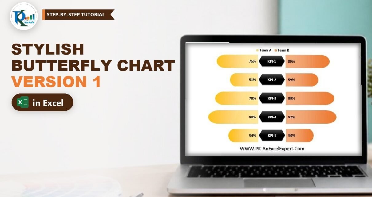Butterfly Chart in Excel: Stylish Version 1 (Step by Step)