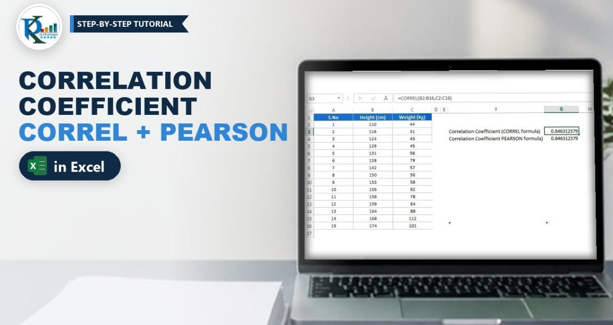 Correlation Coefficient in Excel: CORREL, PEARSON and ToolPak