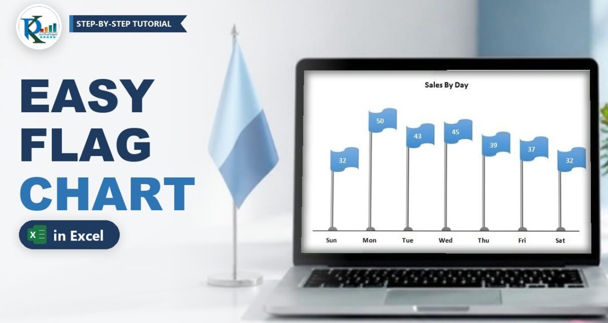 Flag Chart in Excel: Infographic with Error Bars and Shapes