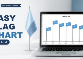 Flag Chart in Excel: Infographic with Error Bars and Shapes