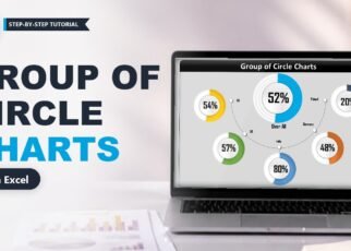 Group of Circle Charts in Excel: KPI Doughnut Infographic