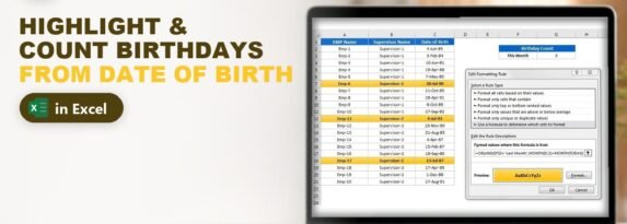 Highlight and Count Birthdays from Date of Birth in Excel