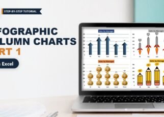 Infographic Column Chart in Excel: 4 Picture Styles (Part 1)