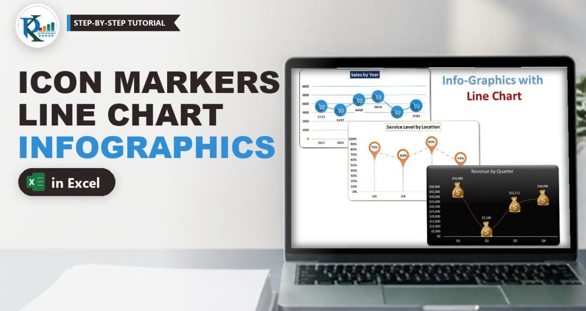 Infographics with Line Chart in Excel: Use Icons as Markers