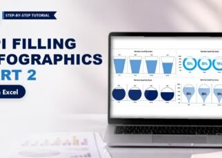 KPI Infographic Column Chart in Excel: Filling Shapes (Part 2)
