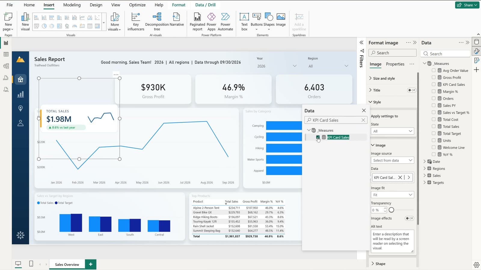 Power BI Image visual with Image source Select from data