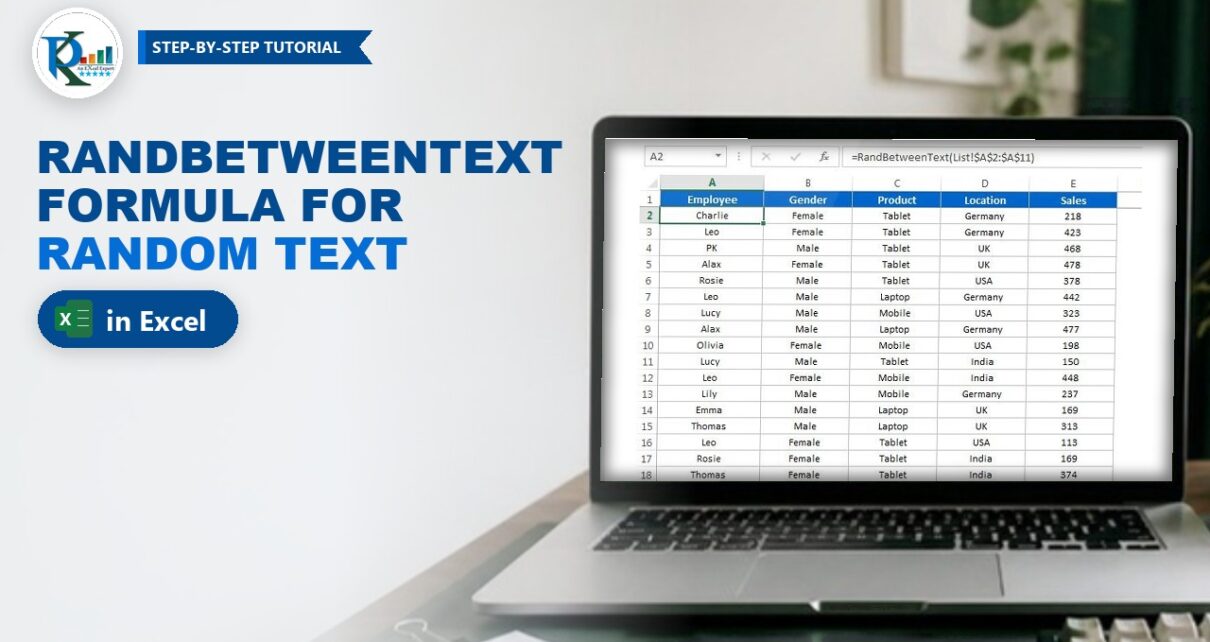 RandBetweenText Formula in Excel: Random Text from a List