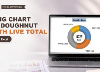 Ring Chart in Excel: 3D Doughnut Chart with a Live Total
