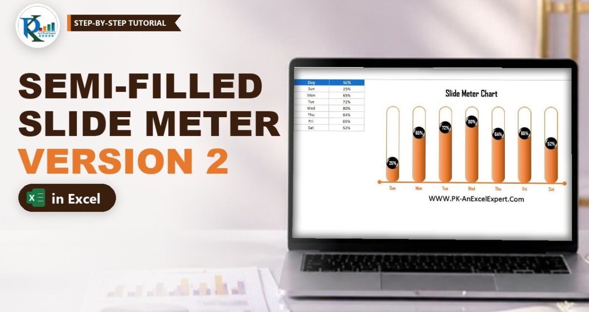 Semi-Filled Slide Meter Chart in Excel (Version 2)
