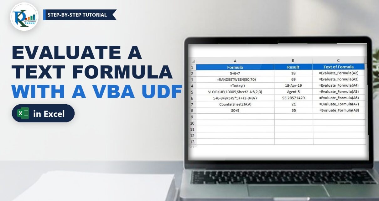 UDF for Evaluate a Formula in Excel: Turn Text into Results