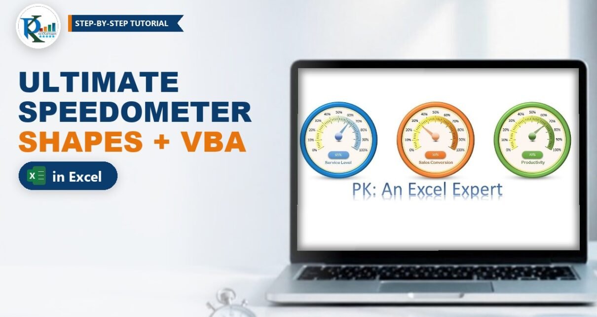 Ultimate Speedometer in Excel: Shapes and VBA Gauge