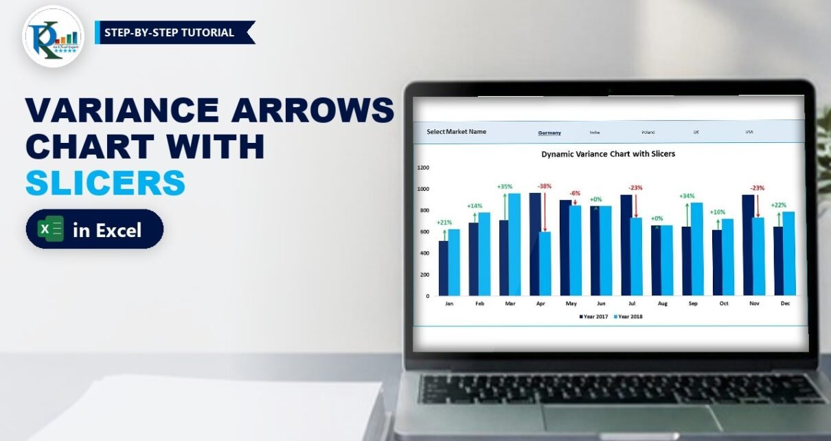 Dynamic Variance Arrows Chart with Slicers in Excel