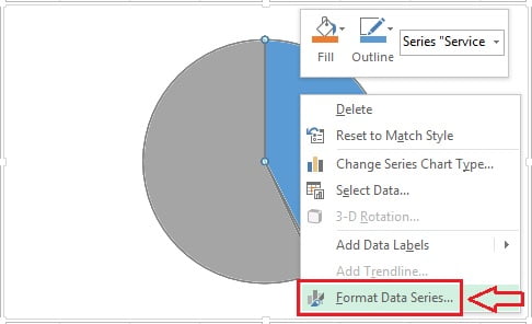 Format Data Series of Pie Chart