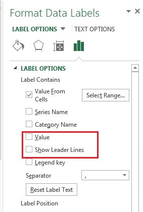 Remove Value and Show Leader Lines