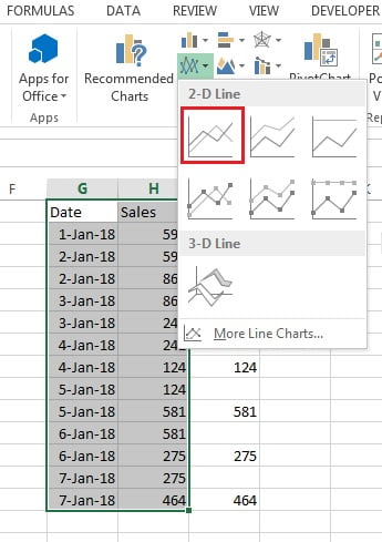 Step Chart Without Date