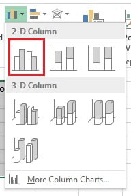 Insert 2 Clustered Column Chart