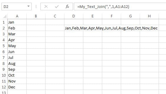 Convert Month Name list to comma separated