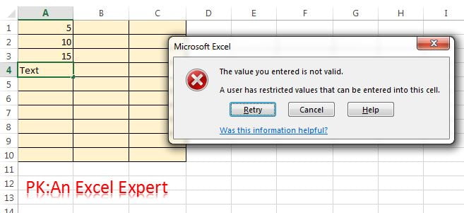 Invalid Entry Error