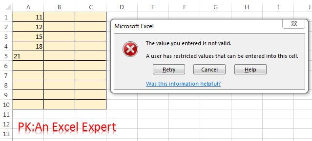 Whole Number Data Validation