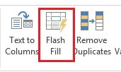 Flash Fill in Data tab