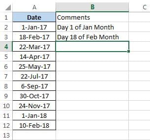 Create Comment form date