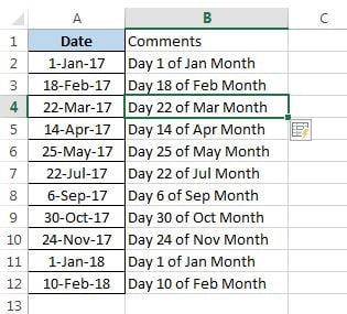 Comments creation form date