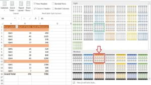 Change Style of Pivot table