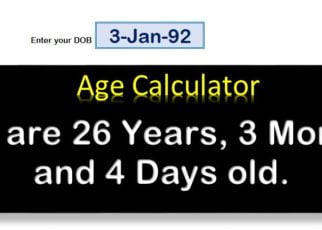 Age Calculator in Excel
