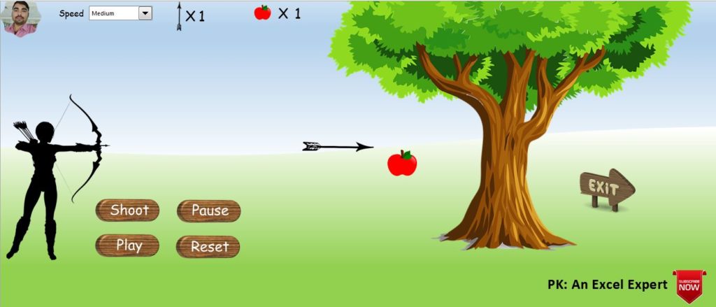 Bow and Arrow Game in Excel